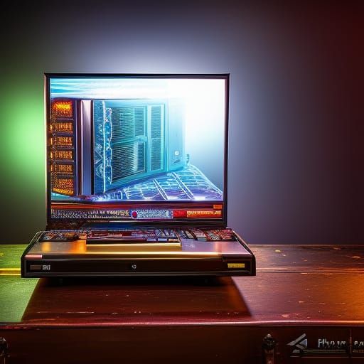 Haunted Chromepunk Computer in Fractal City