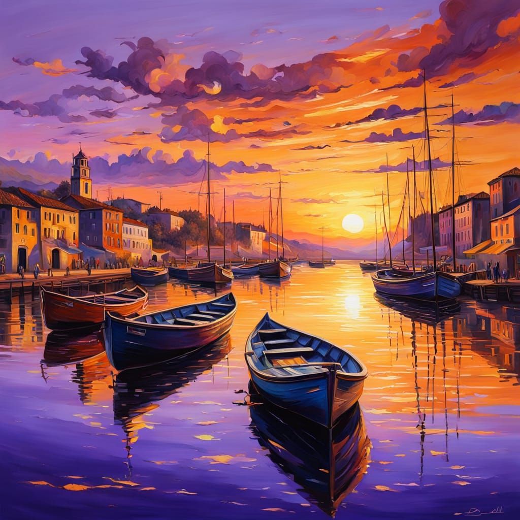 Vibrant Sunset in Salvador Dali Style