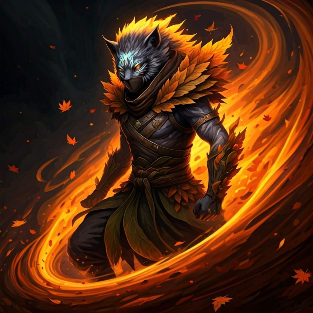 Mystical Ninja Spirit Amidst Autumnal Energy