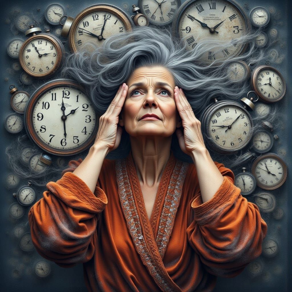 Elegant Woman in Anxious Contemplation