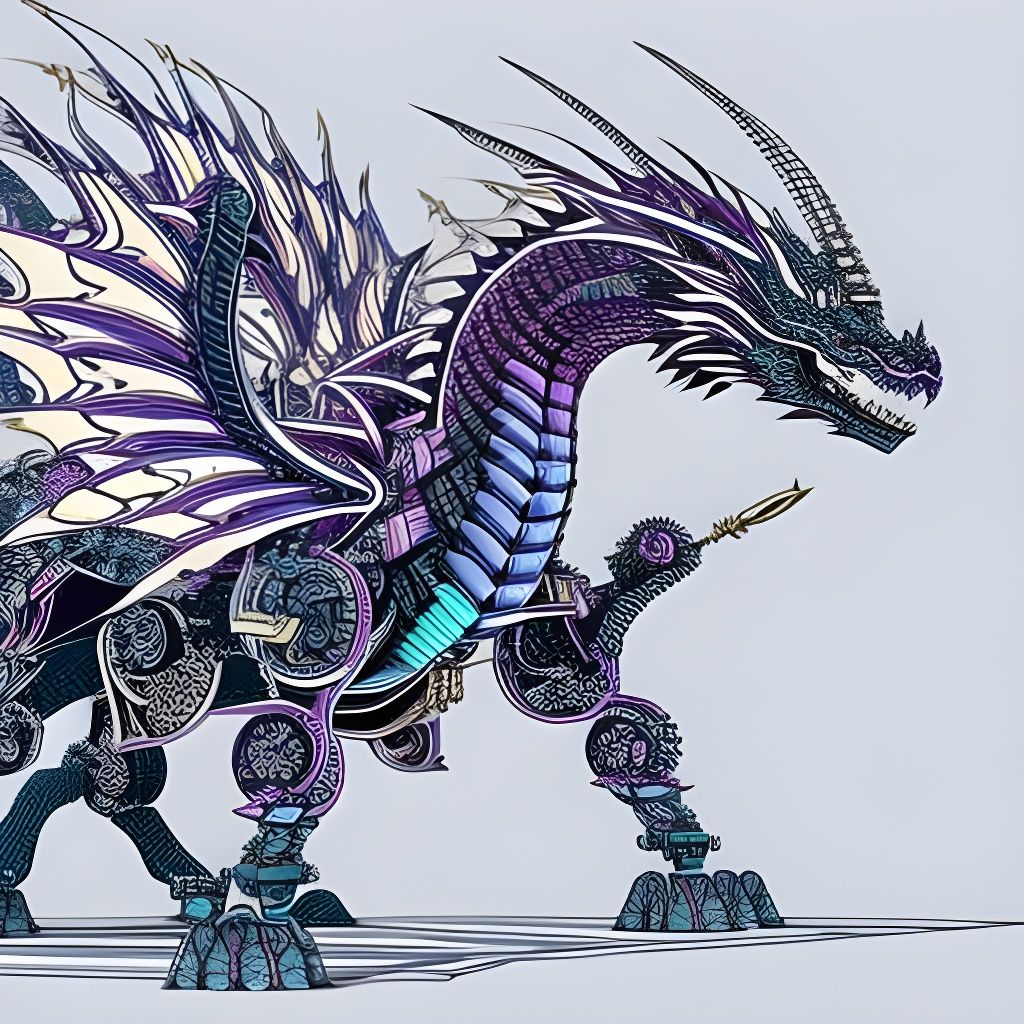 Steampunk Japanese Dragon Exploded Schematic