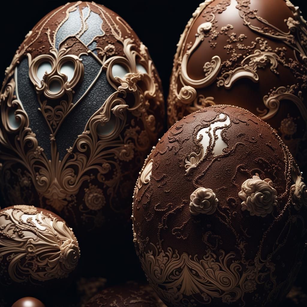 Giant Chocolate Fabergé Eggs in Art Exhibition