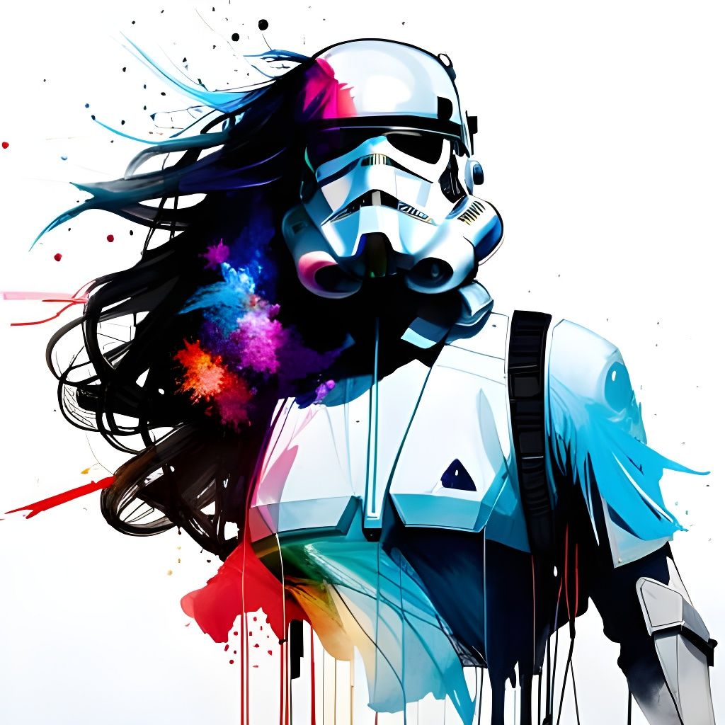 Stormtrooper Dissolving into Smoke: Digital Art