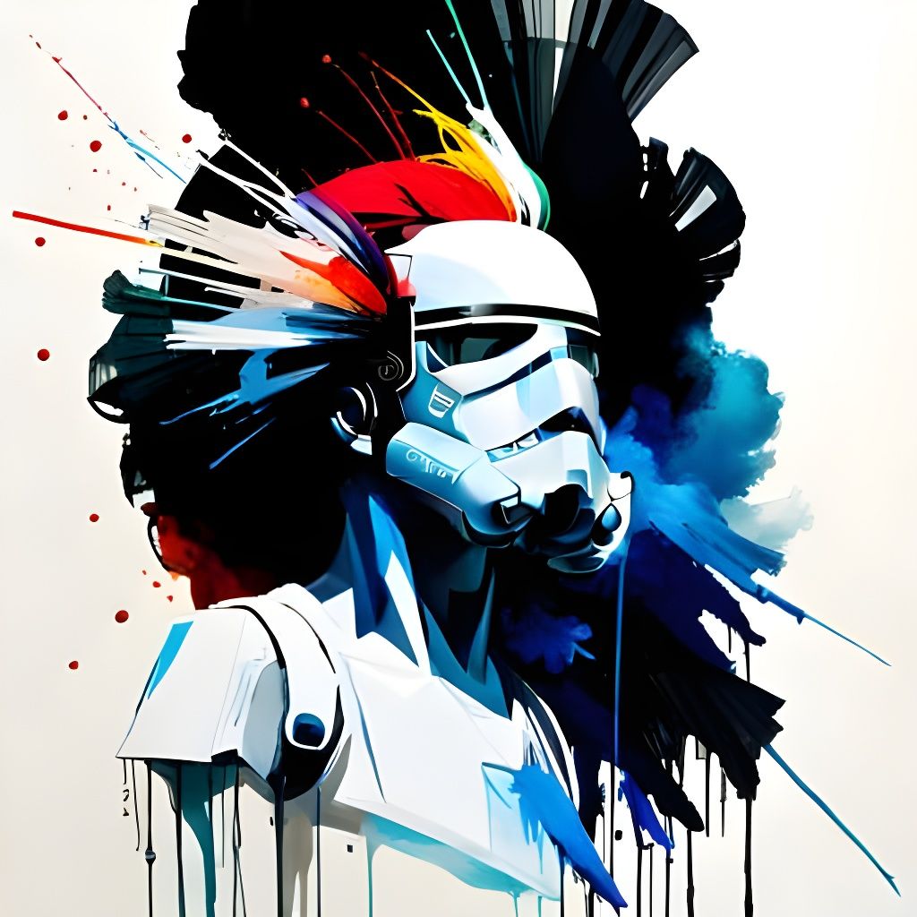 Stormtrooper Dissolving into Smoke: Digital Art
