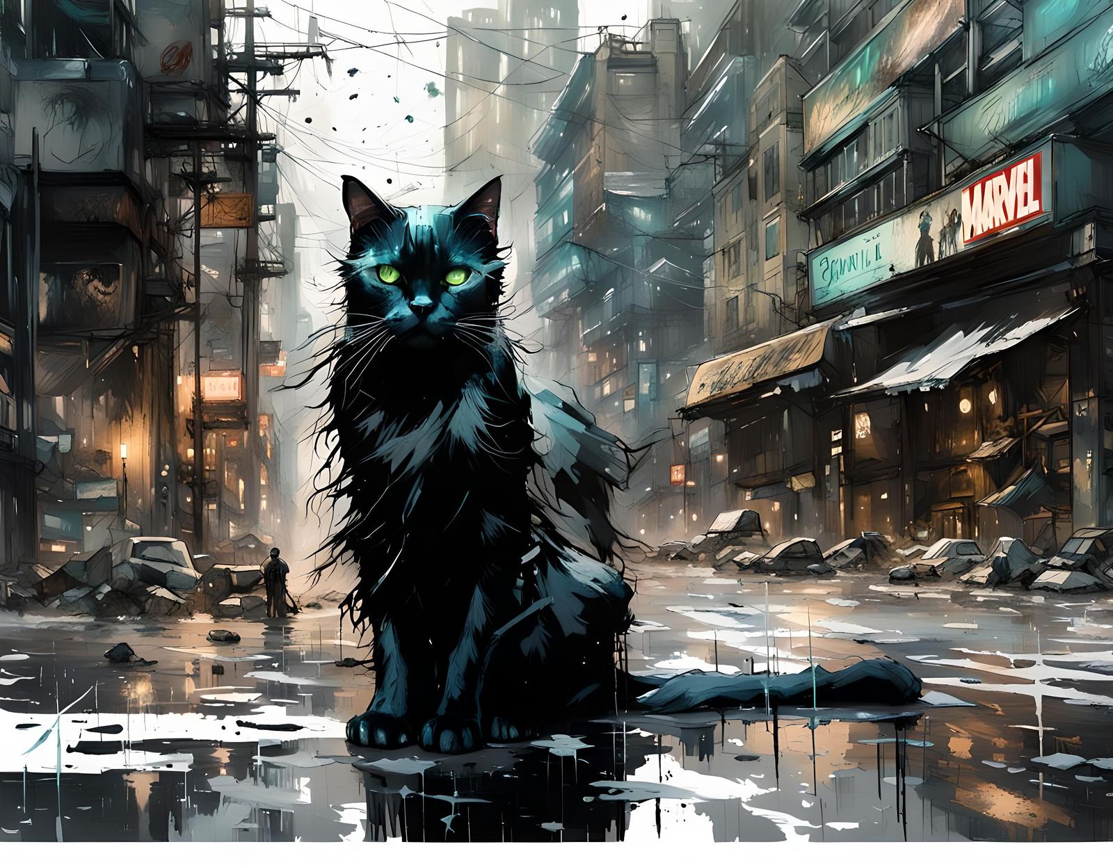 Black Cat Marvel Comics Fine Art