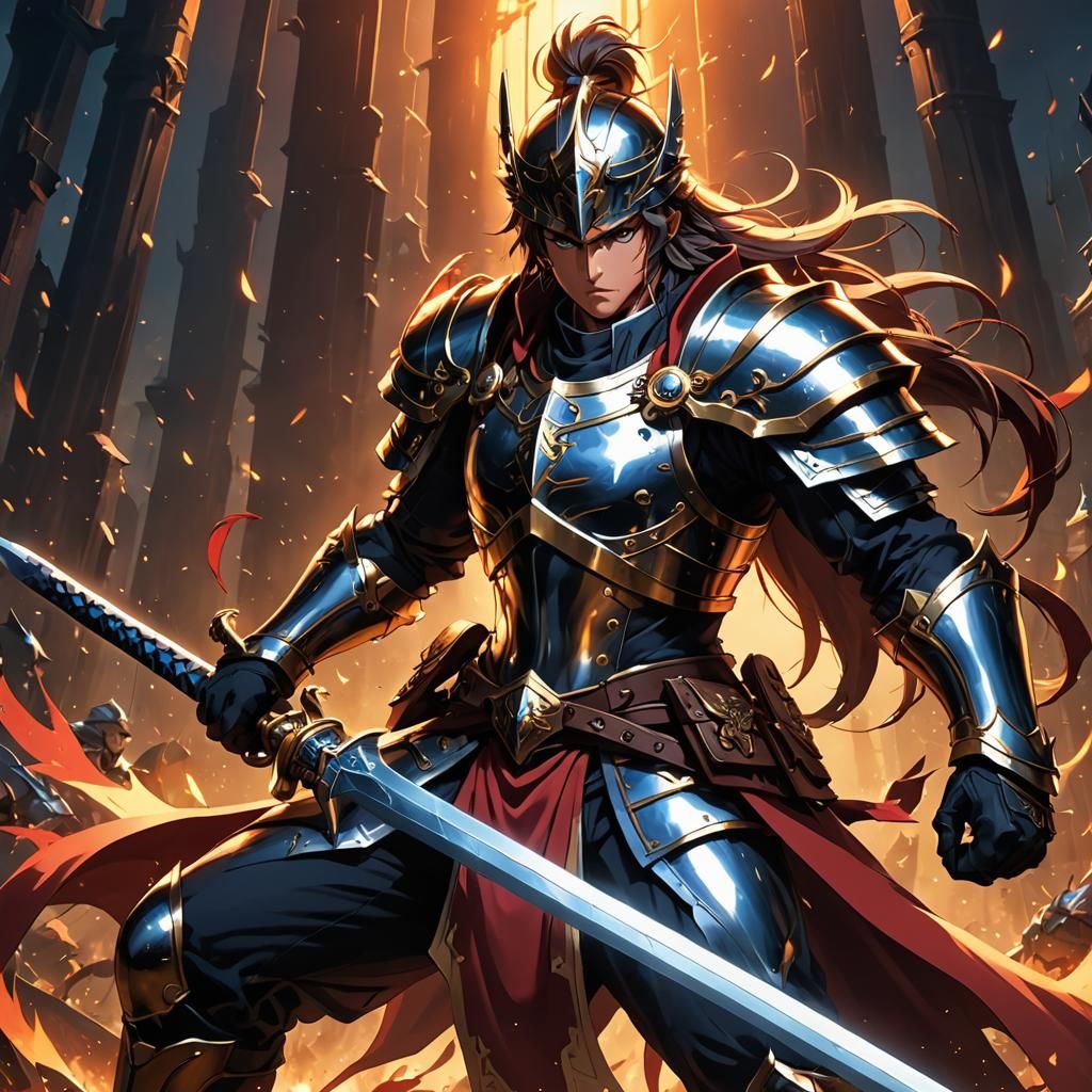 Epic Anime Warrior with Legendary Sword