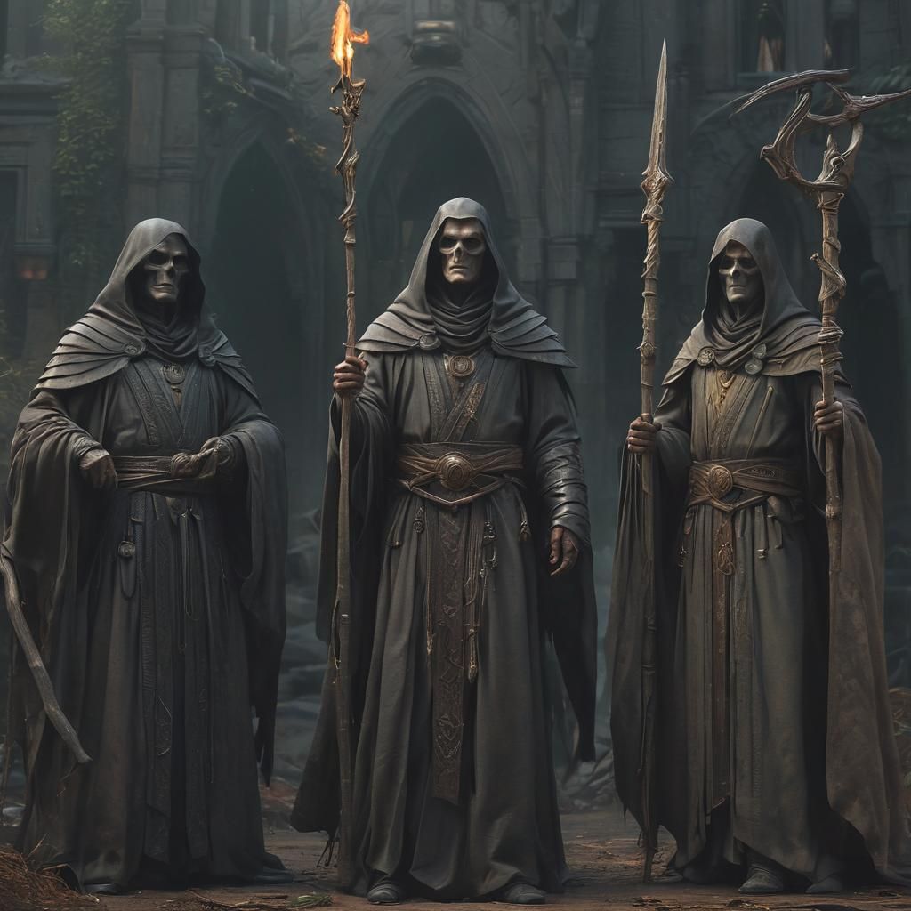 Mythic Gods in Mystical Temple: 3D Render