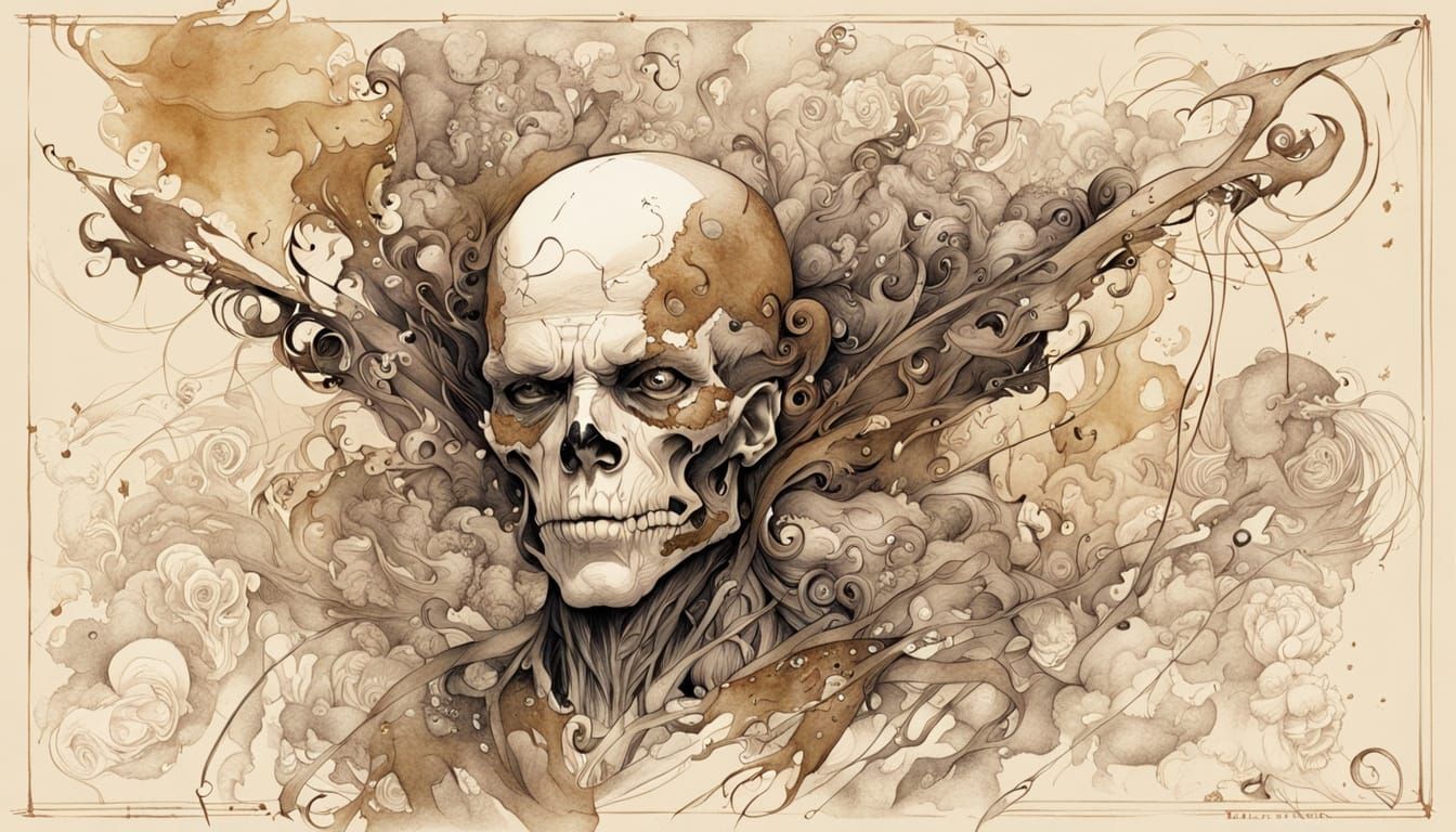 Dwarf Pin-Up Hybrid in Sepia and Gold