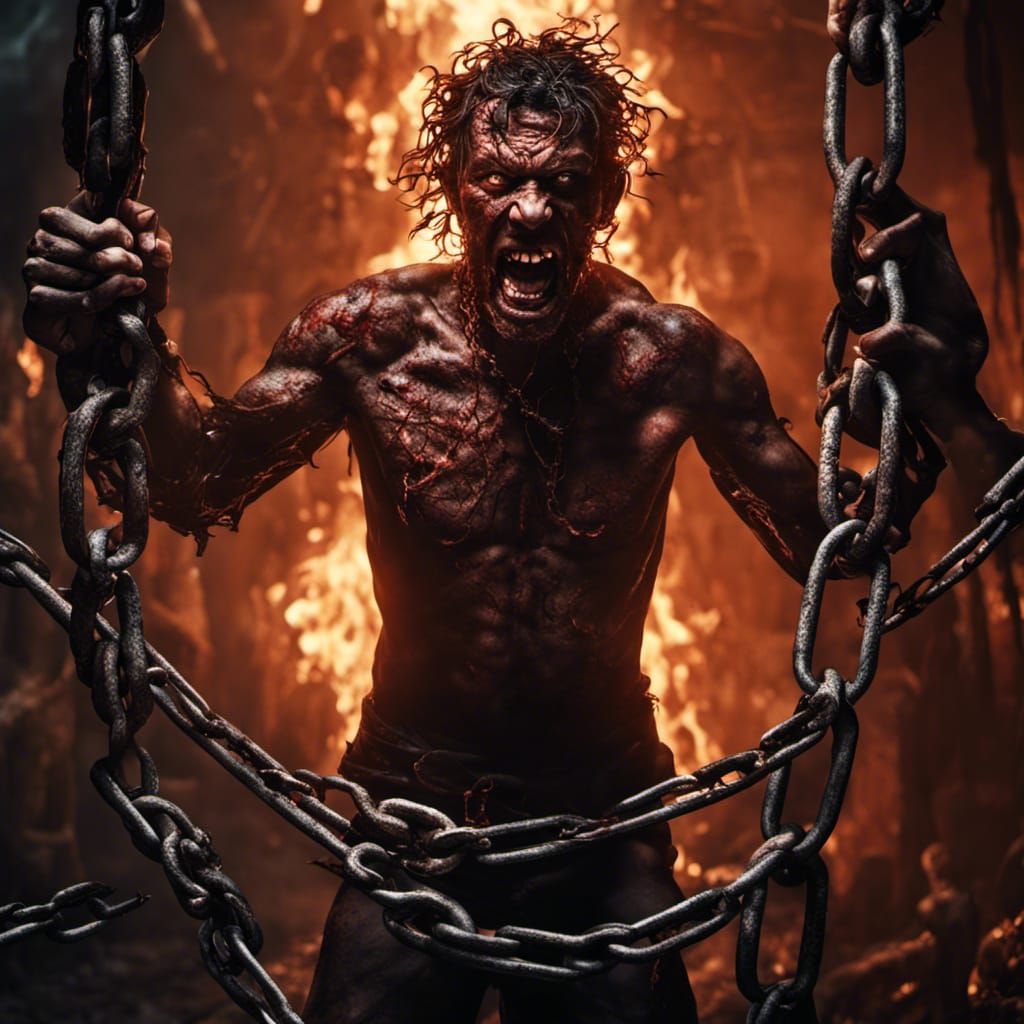 Hyperrealistic Torture Scene in Hell with Demons