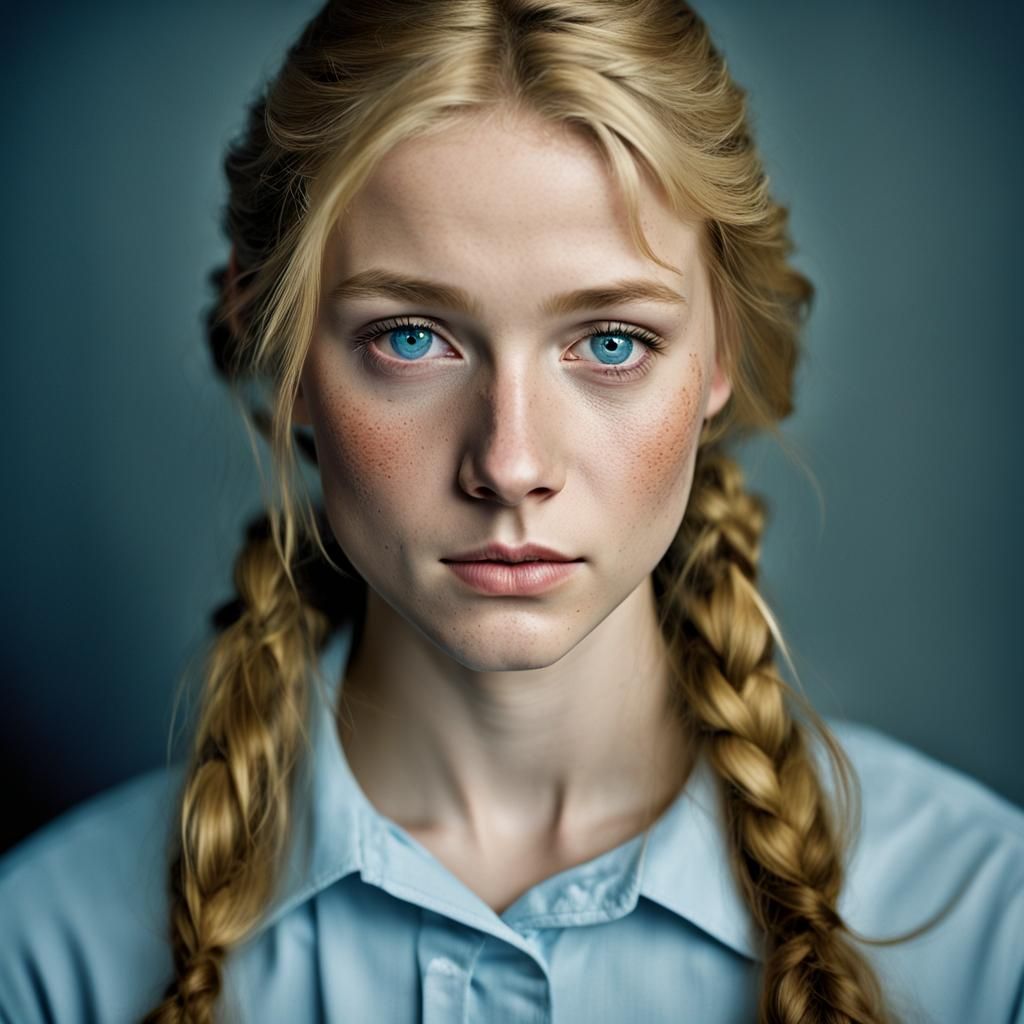 Nervous Teen Portrait with Studio Lighting and Bokeh