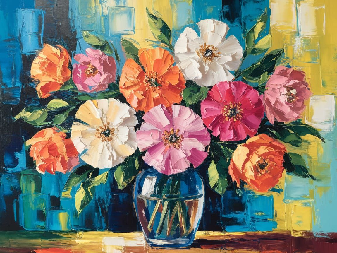 Impressionistic Floral Masterpiece in Vibrant Colors