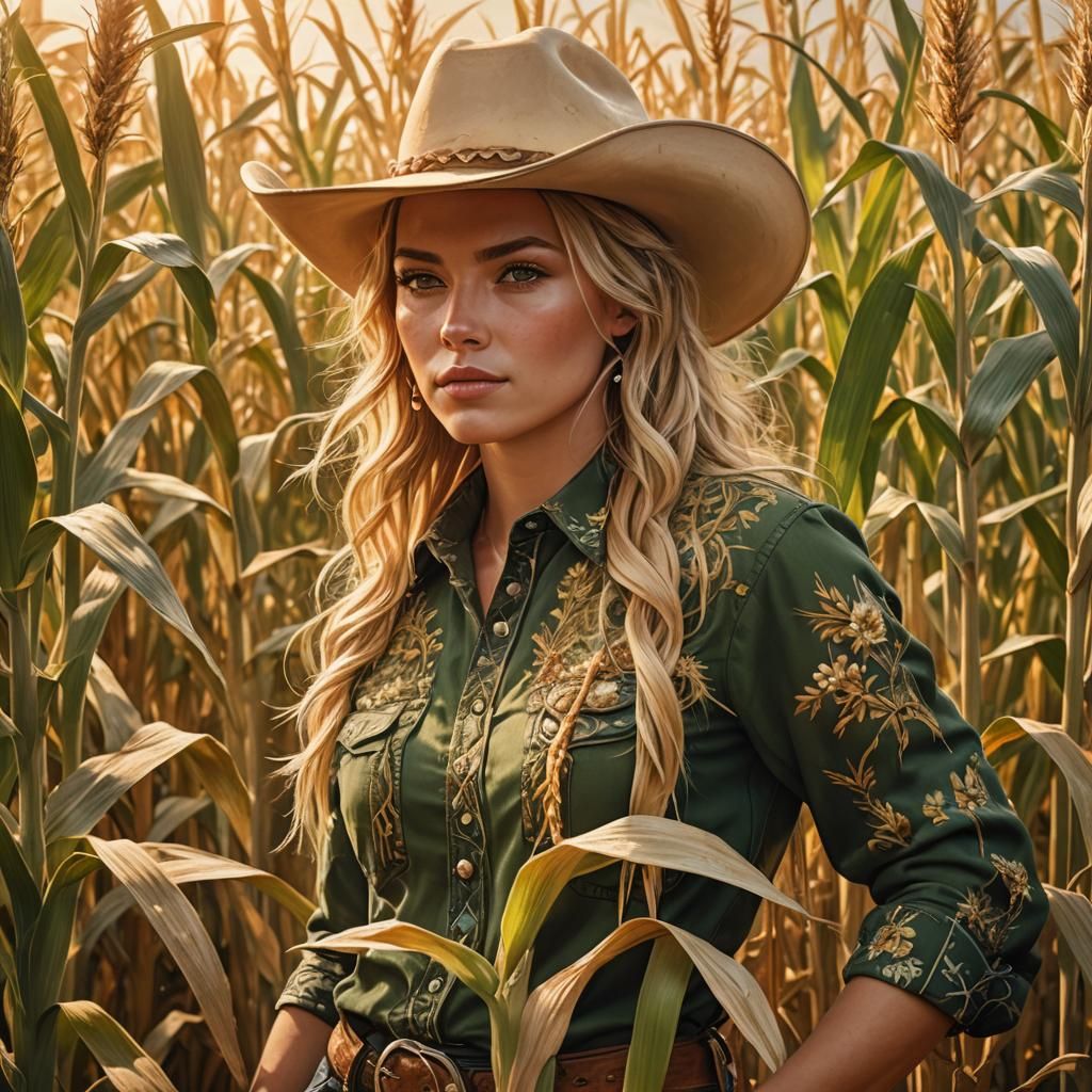 Cowgirl in Cornfield: Fantasy Realism