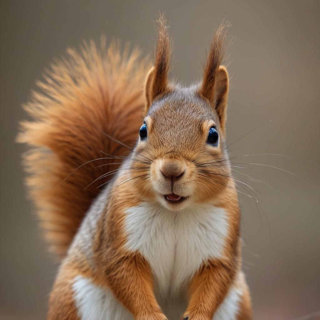 Macro Photo of a Winking Squirrel
