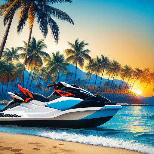 Vibrant Cubist Beachscape at Sunset