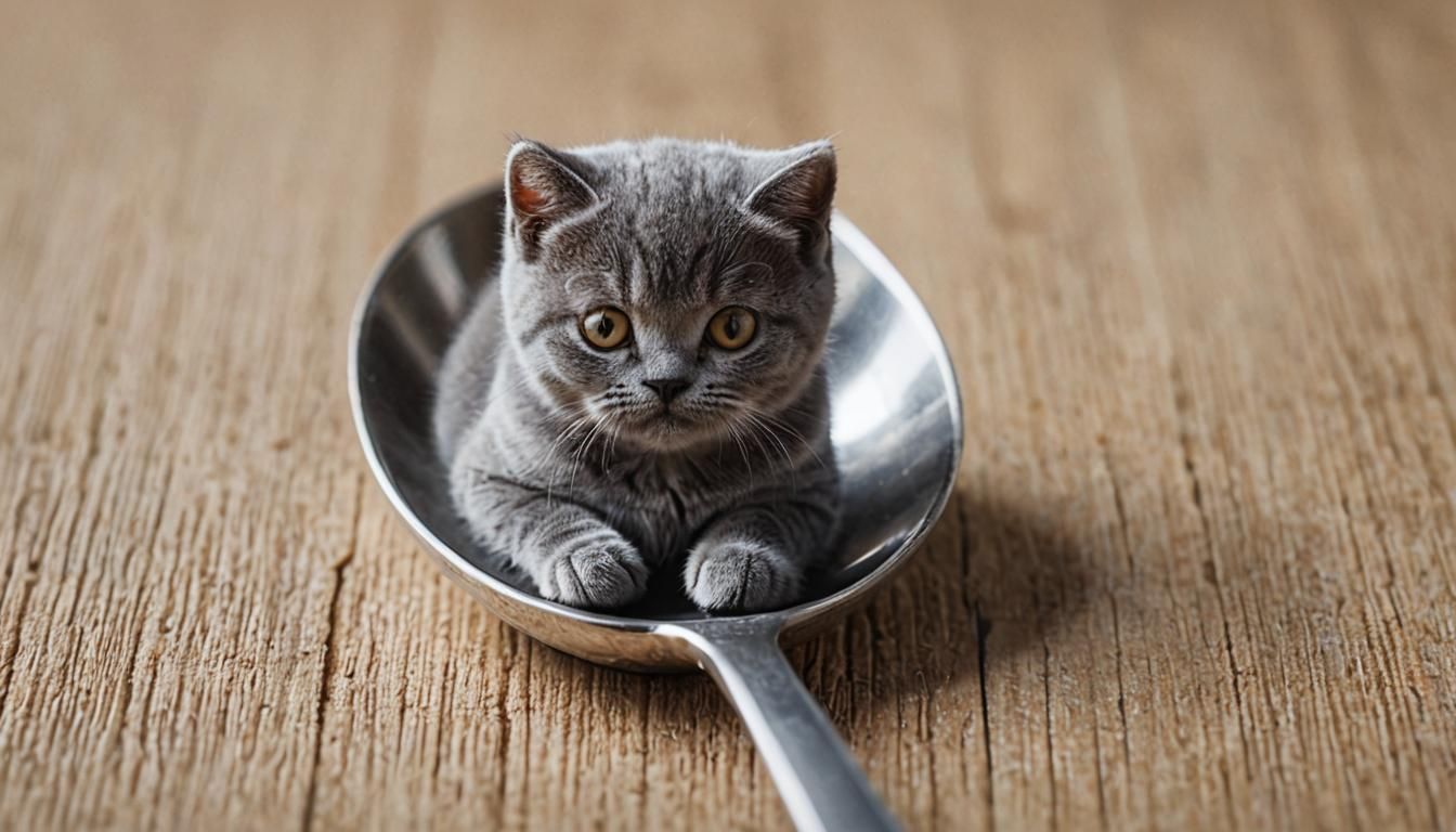 Miniature Kitten in a Spoon: Professional Photography