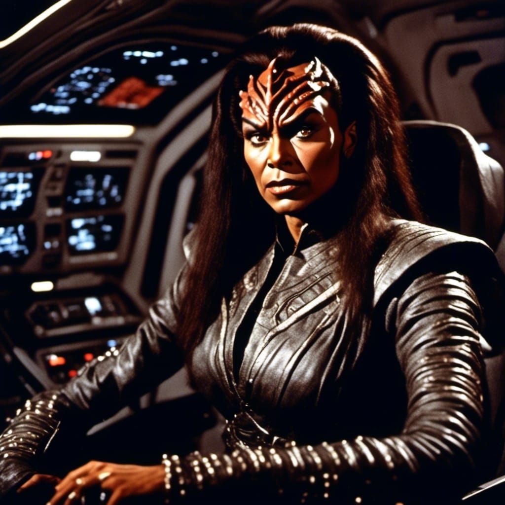 Portrait of a Beautiful Klingon Woman in Spaceship