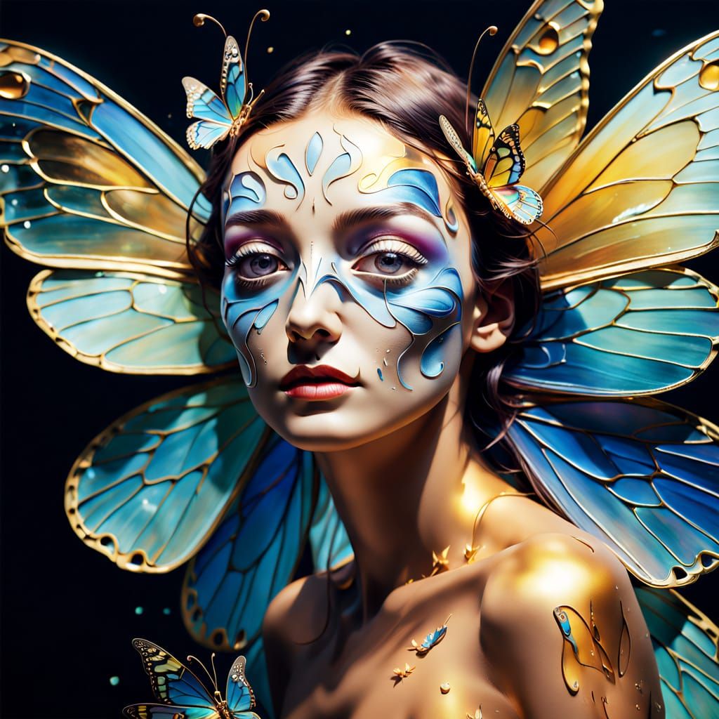 Surreal Transformation in Vibrant Oil Painting