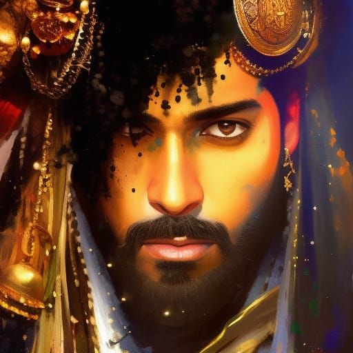 Sinbad the Sailor Portrait in Expressive Brushstrokes