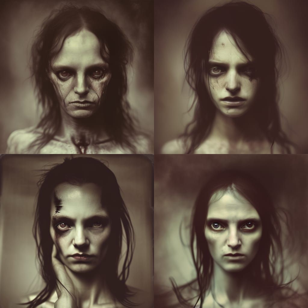 Sinister Female Satan Portrait in Horror Style