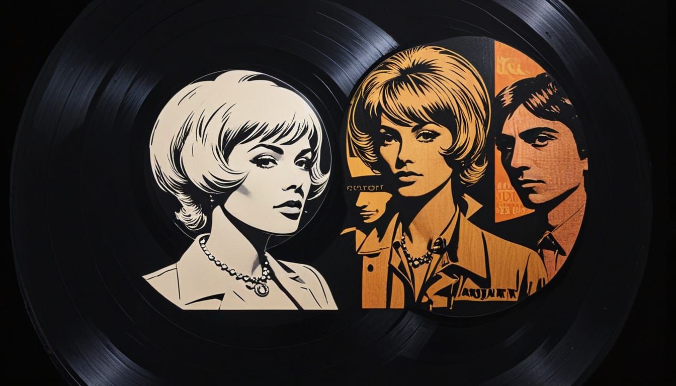 Pop Art Calligram in Woodcut Style with Bold Outlines