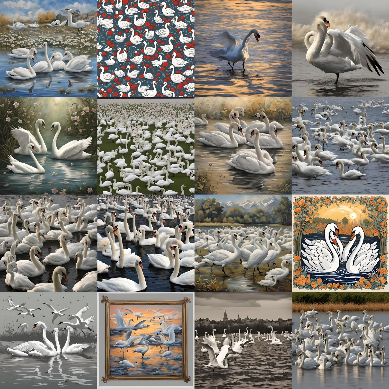 Swans in Freedom: AI Generated Image
