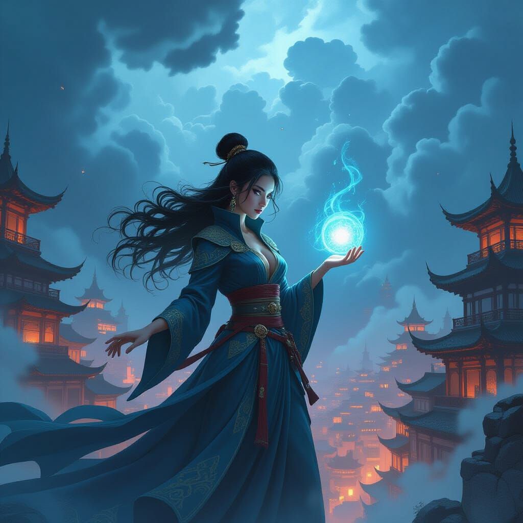 Mystical Woman in Forbidden City Art