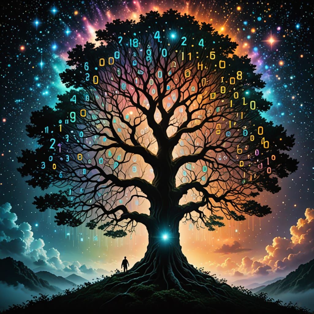 Cosmic Tree Code Matrix in Mystical Harmony