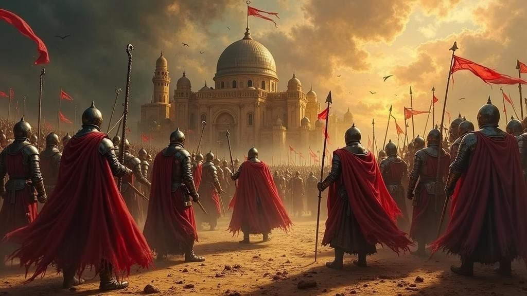 Knights Templar Defend Jerusalem: Renaissance Gothic Paintin...