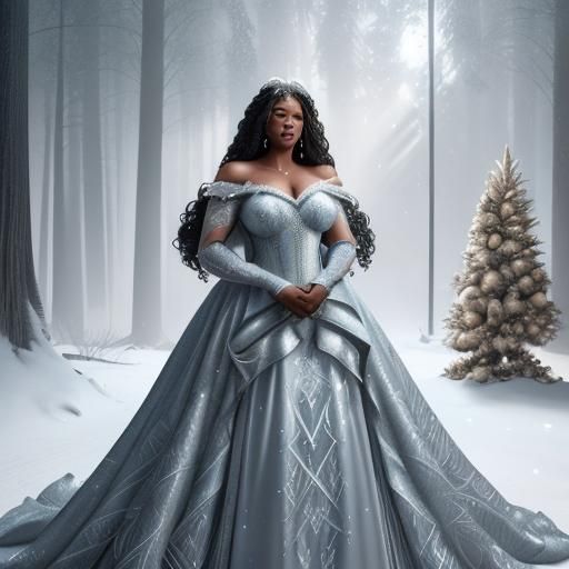 Snow Queen Portrait in Hyperdetailed Digital Art