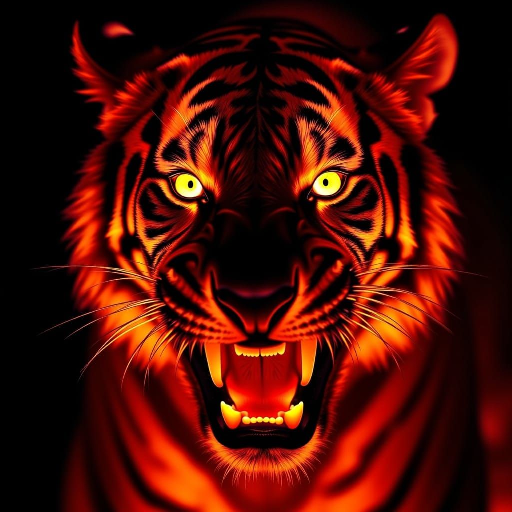 Vibrant Tiger in Ethereal Glow