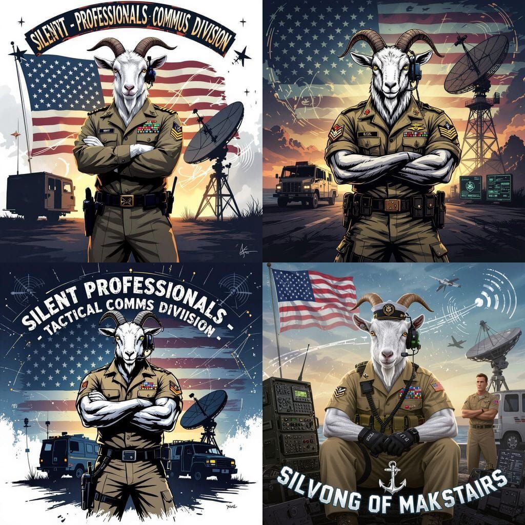 Tactical Navy Goat Graphic in Military Art Style
