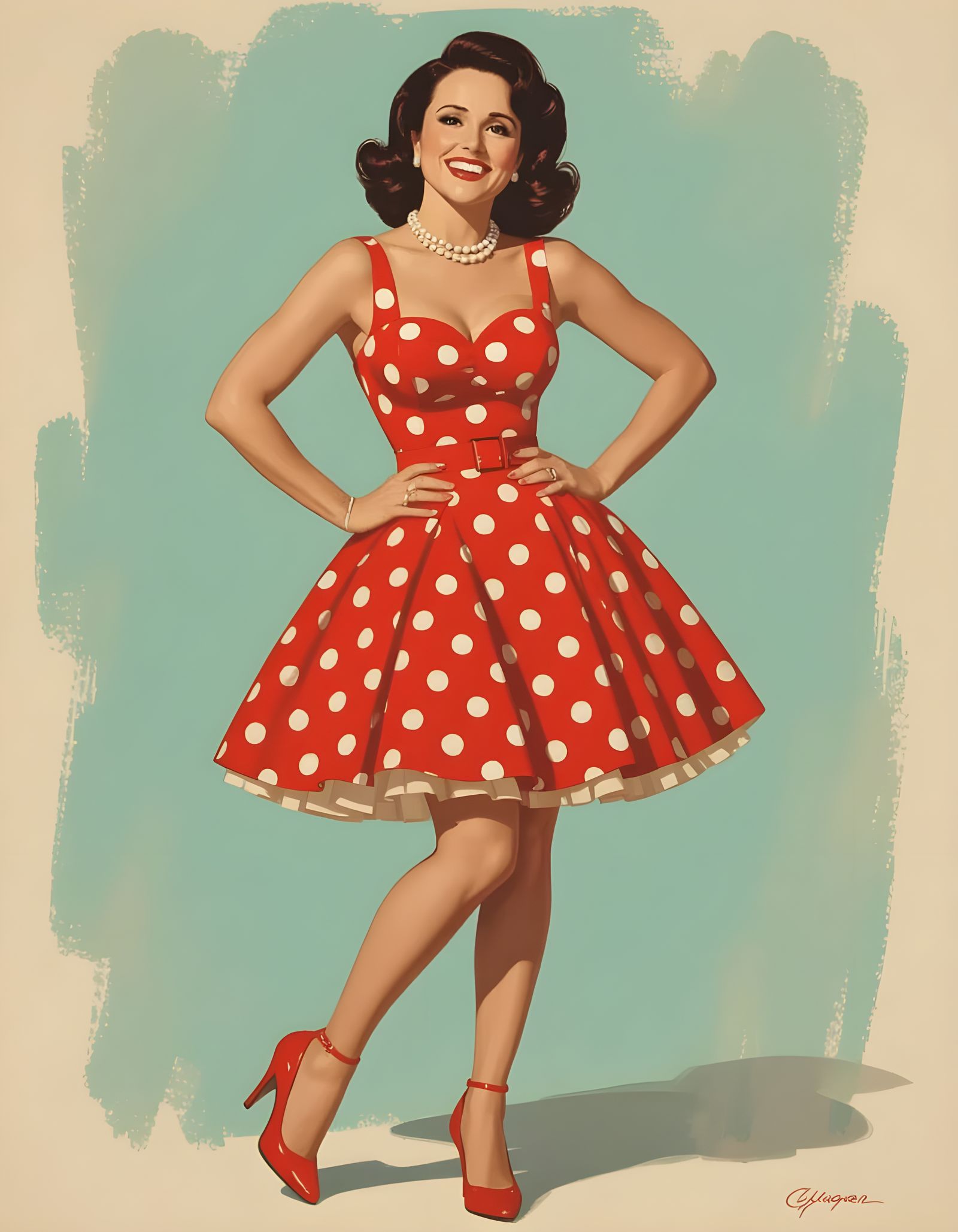 1950s Pin-Up Art in Gil Elvgren Style
