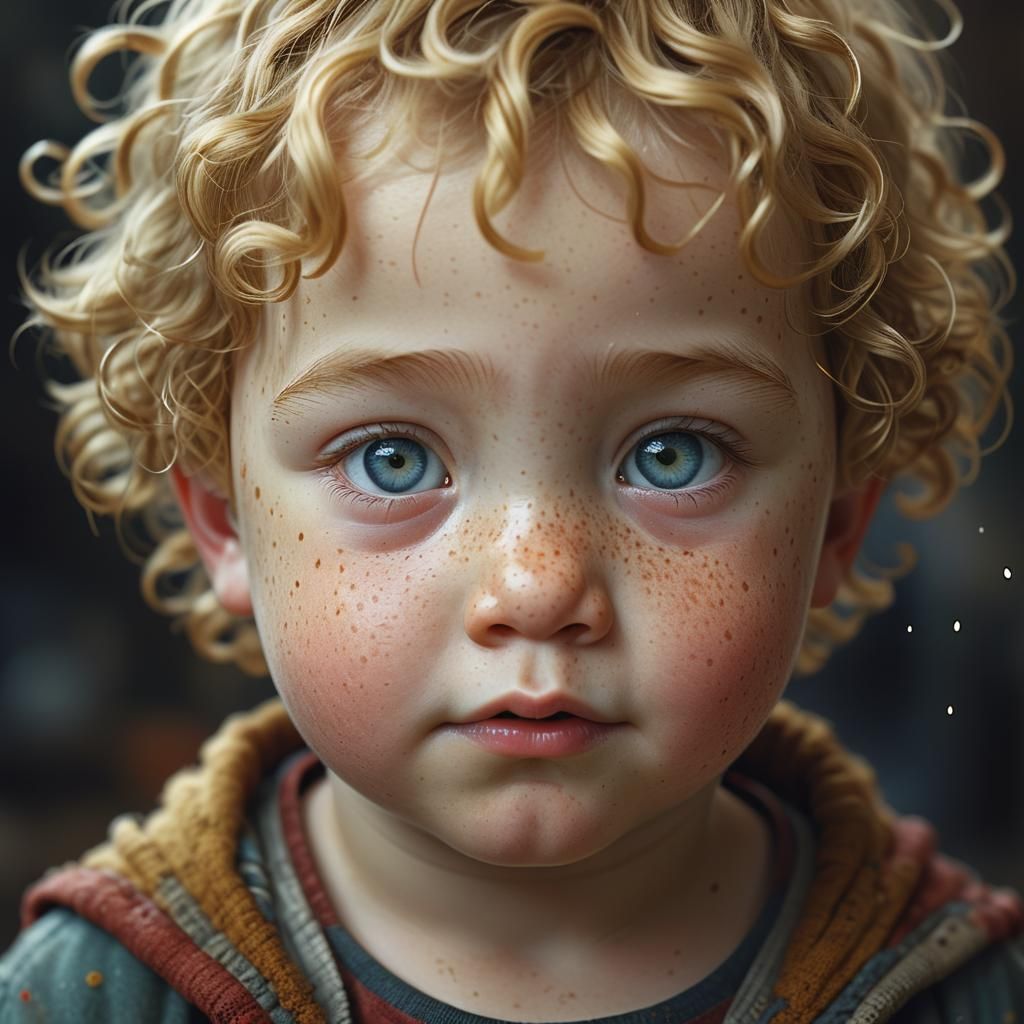 Chubby Boy in Epic Digital Landscape