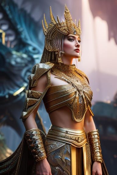 Draconian Princess on Aztec Pyramid Stargate