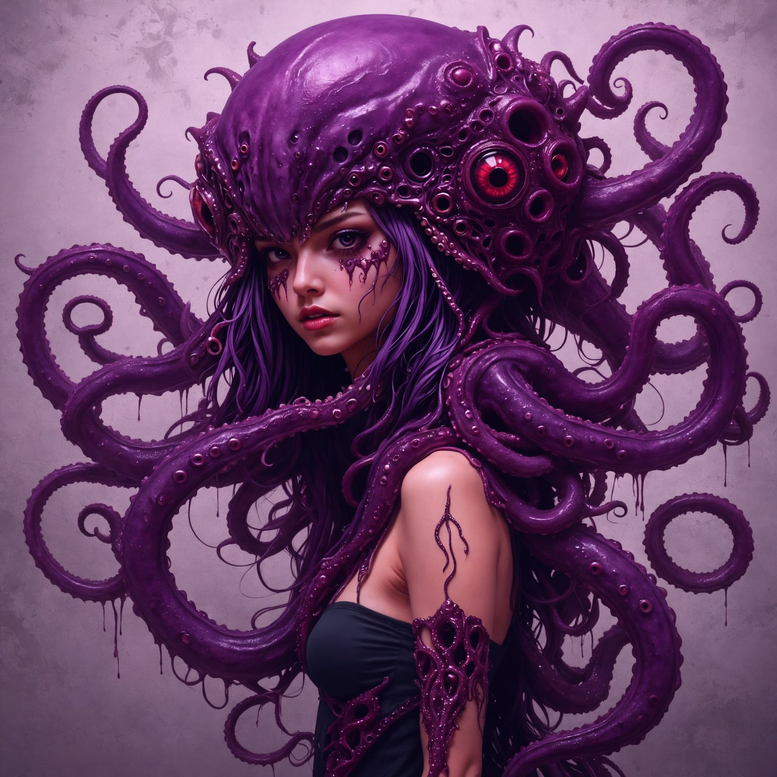 Purple tentacle girl