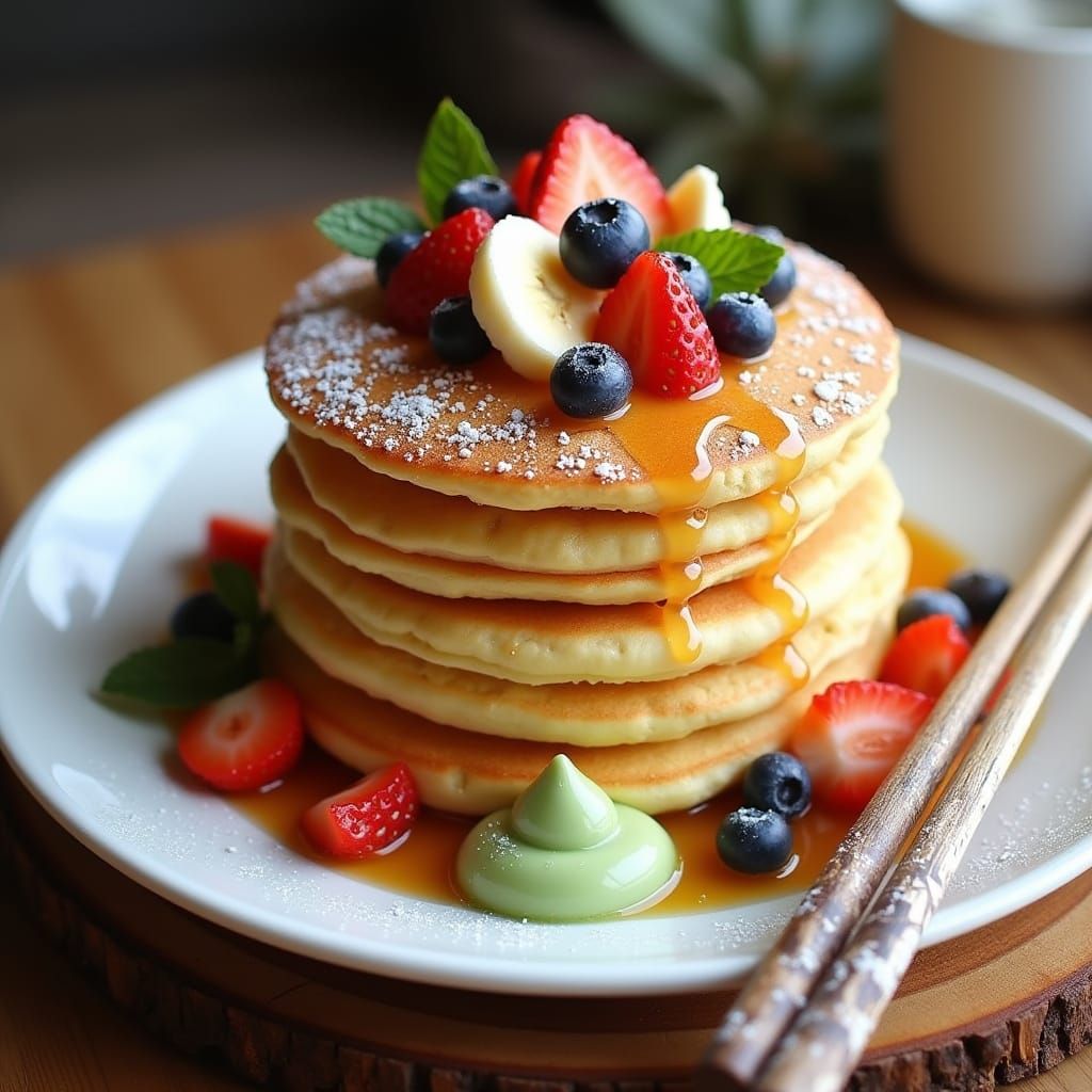 Fluffy Japanese Soufflé Pancakes in a Cozy Setting