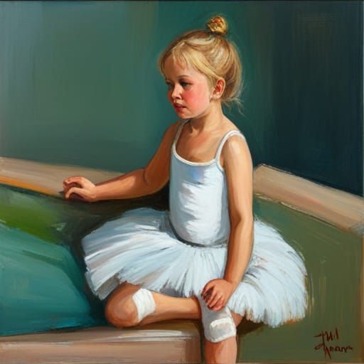 Ballerina in Oil Painting Style