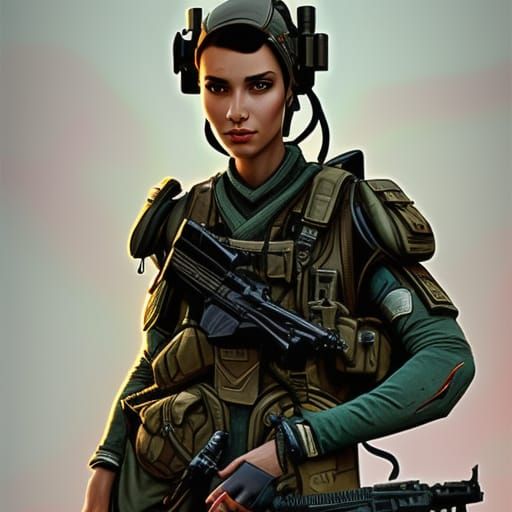 Elven Recon Soldier Portrait in 8k Resolution