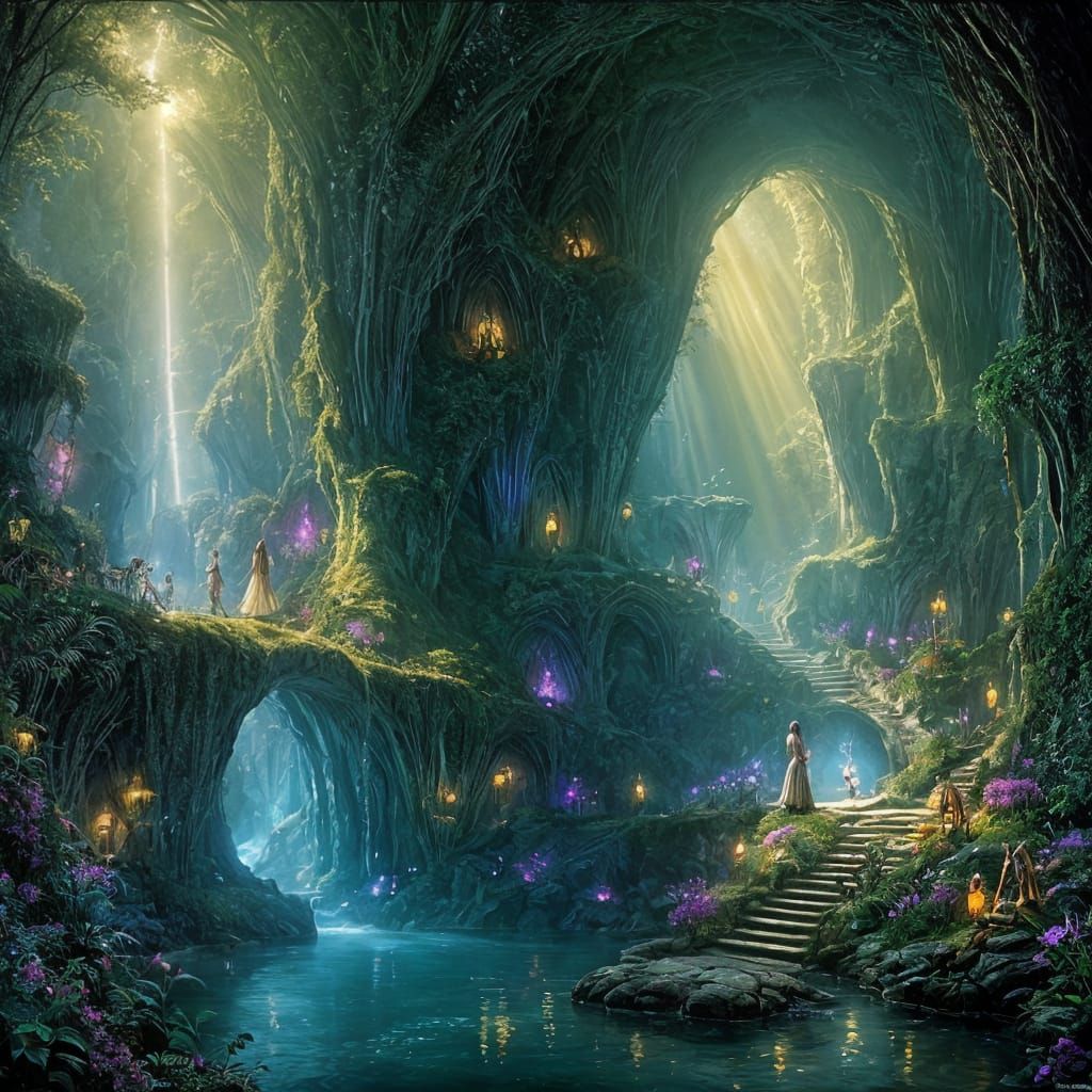 Whispers of the Enchanted Faery Realm in Radiant Light