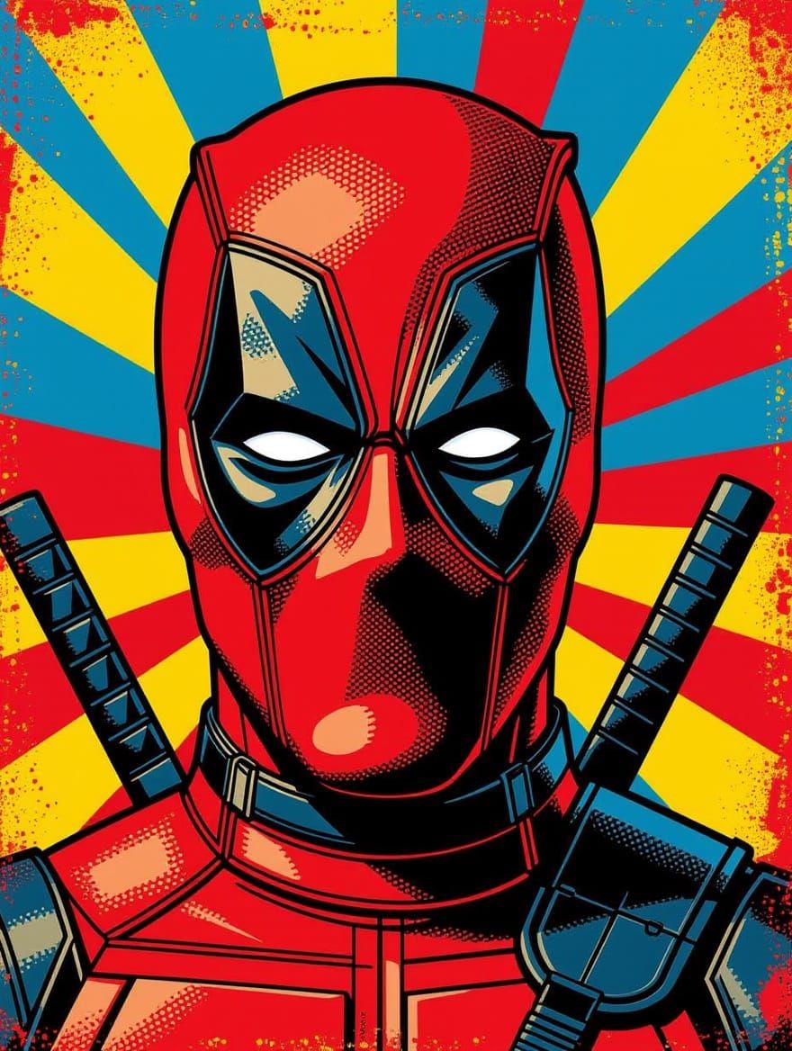 Pop Art Vision of a Hero Stopping Madness