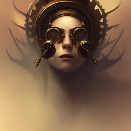 Steampunk Demon Portrait in High Resolution