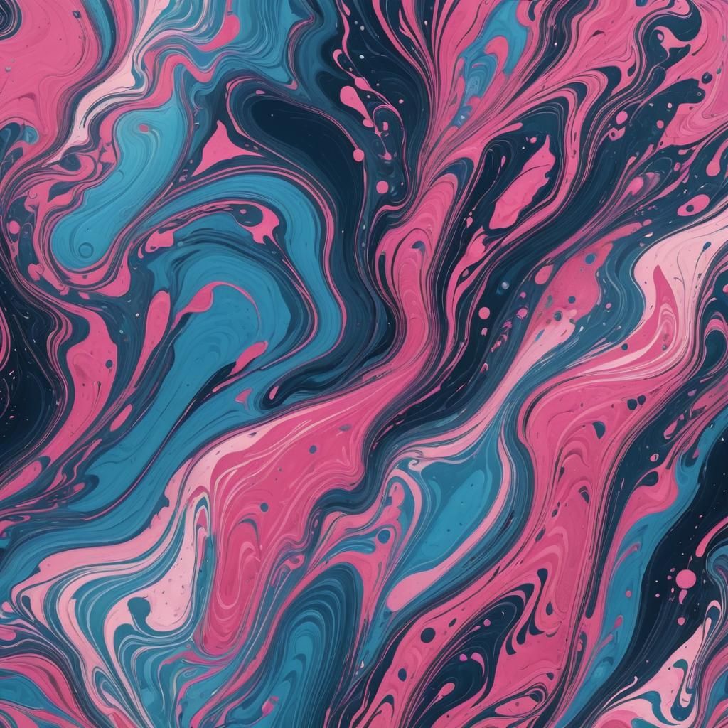 Blue and Pink Water Marble Concept Art