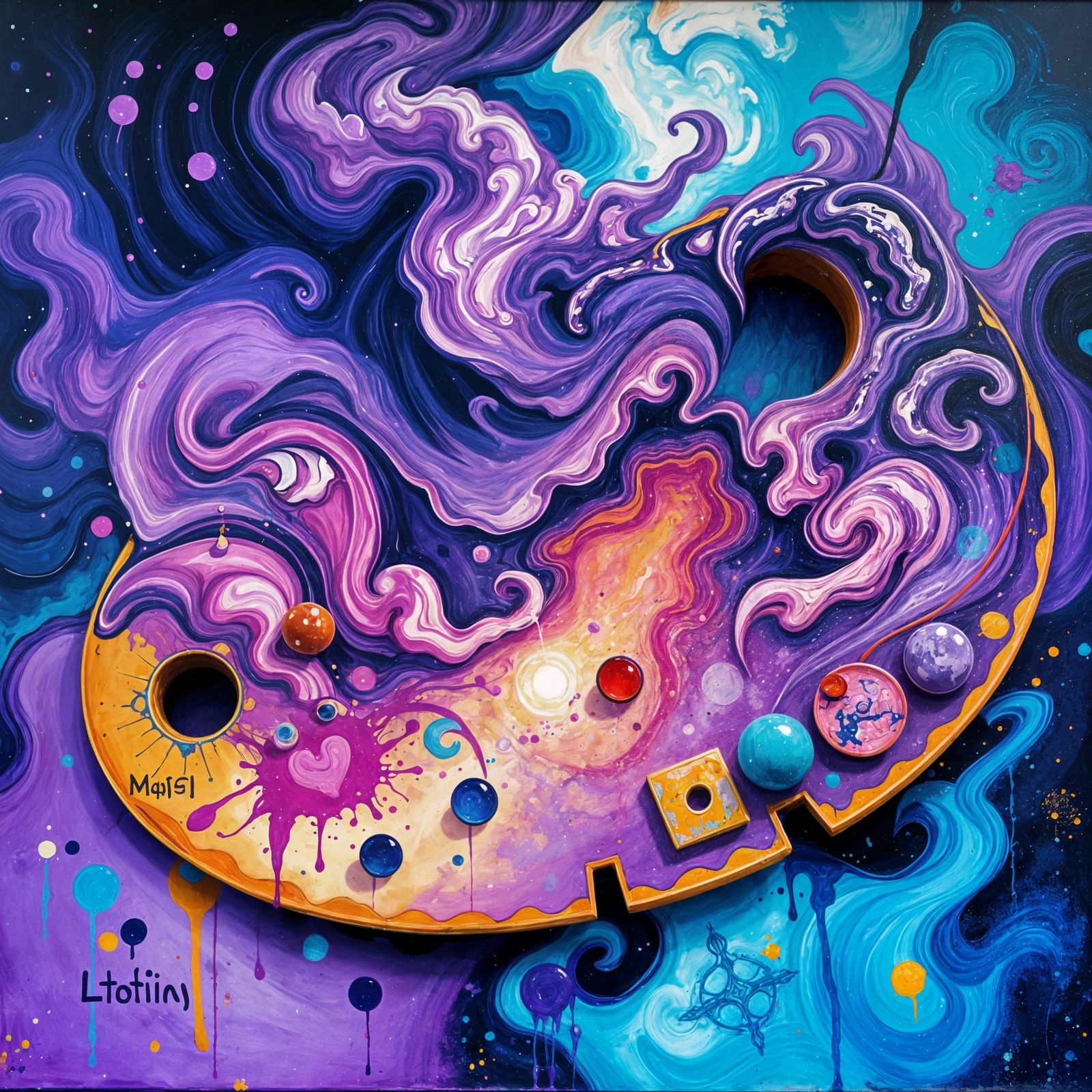 Vibrant Fantasy Realm in Splendid Street Art Style