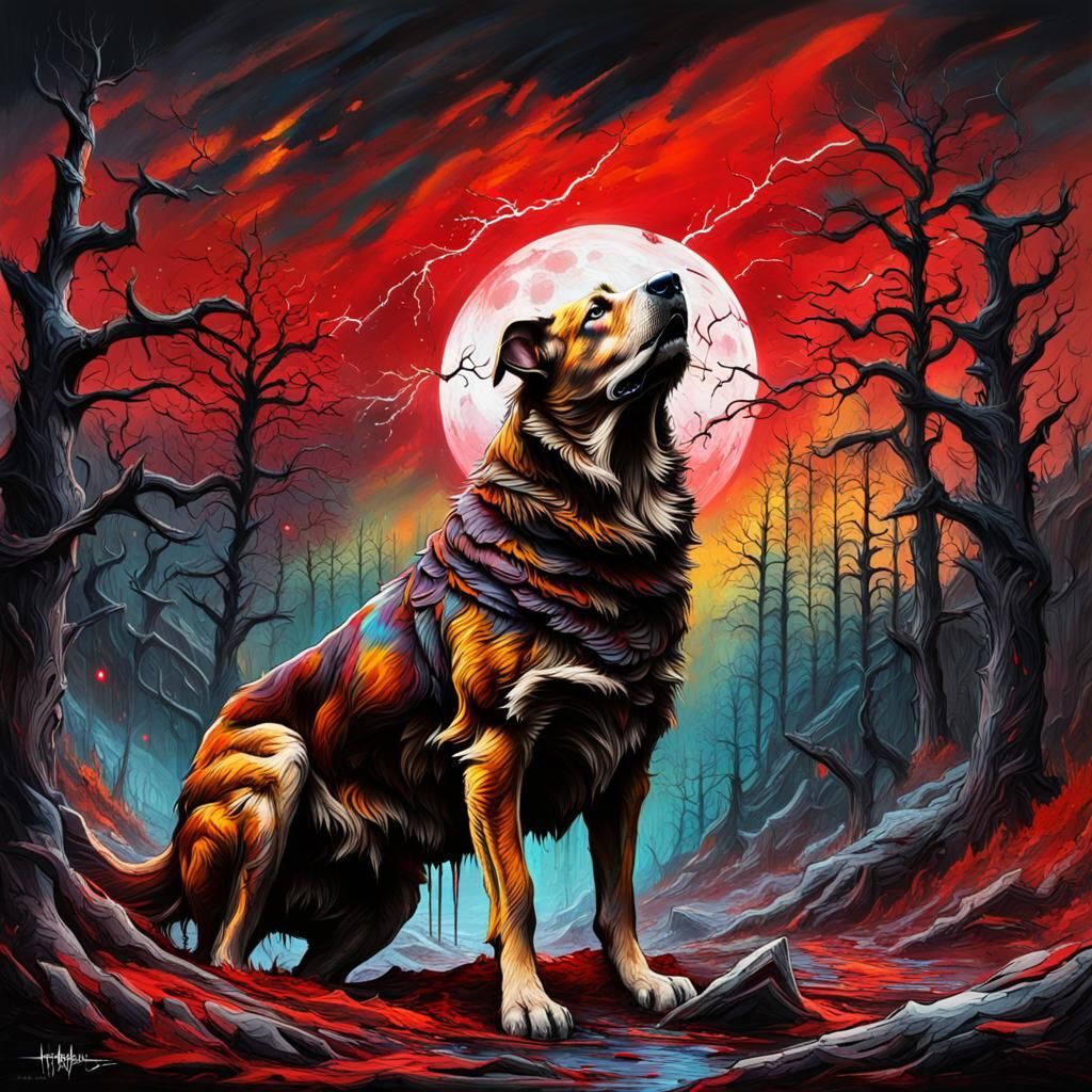 Hound of Baskervilles in Graffiti Art Style