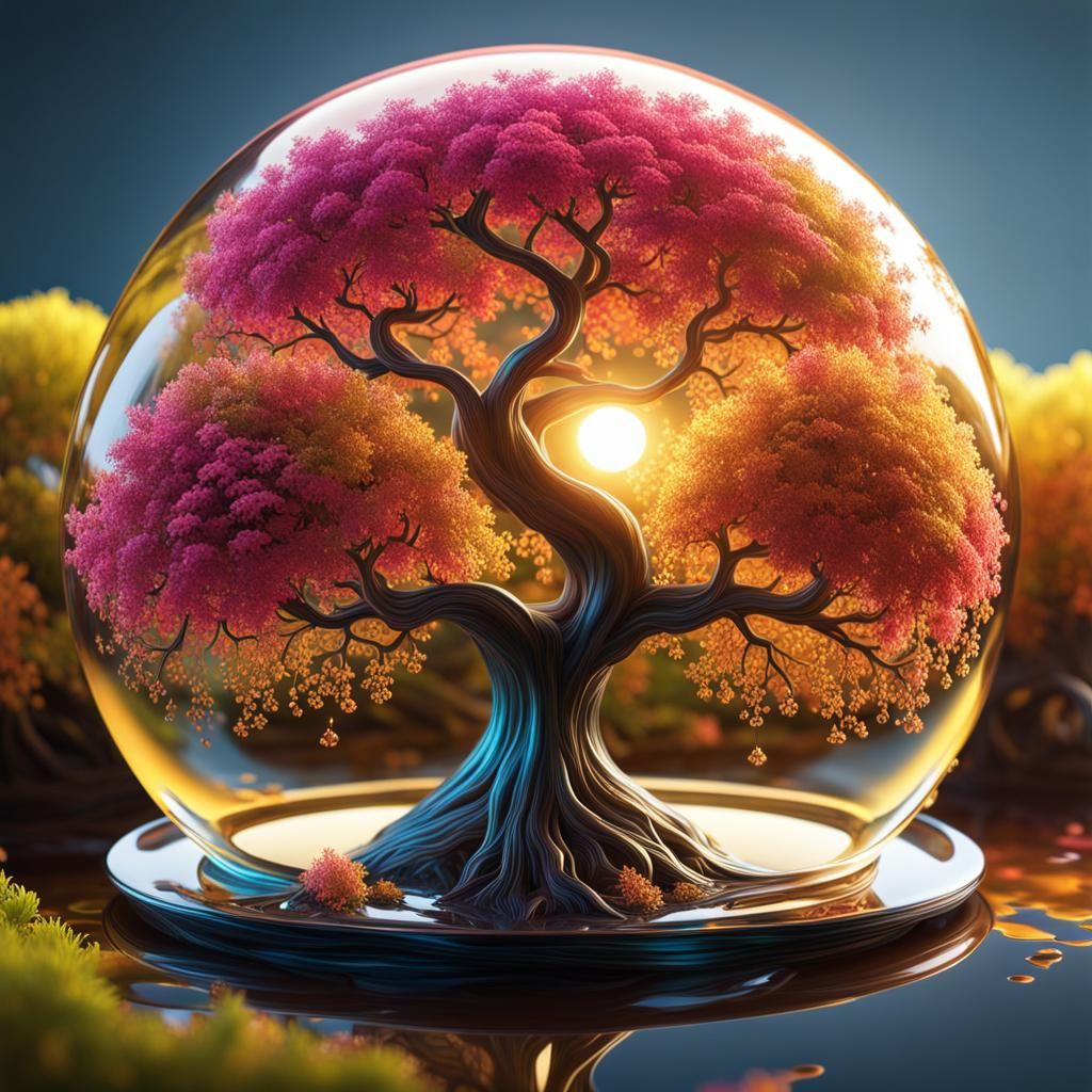 Glassy World Tree with Vivid Ornamentals