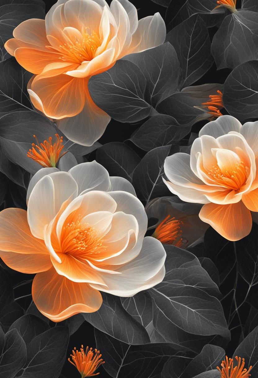 Ethereal White Flowers with Glowing Centers