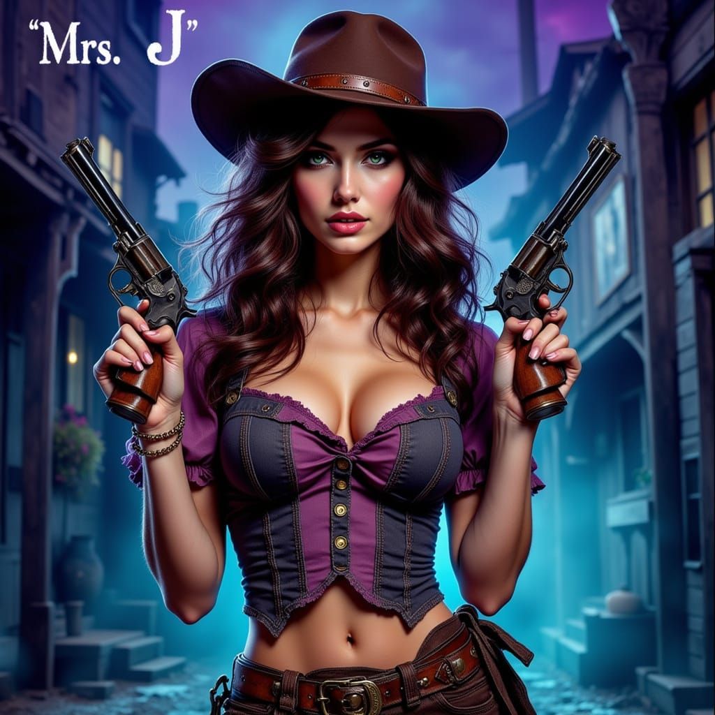 1800s Cowgirl in Post-Apocalyptic Ghost Town