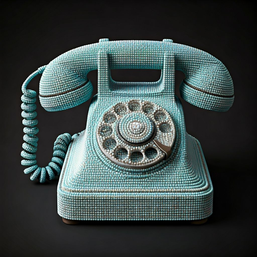Beaded Rotary Phone Sculpture