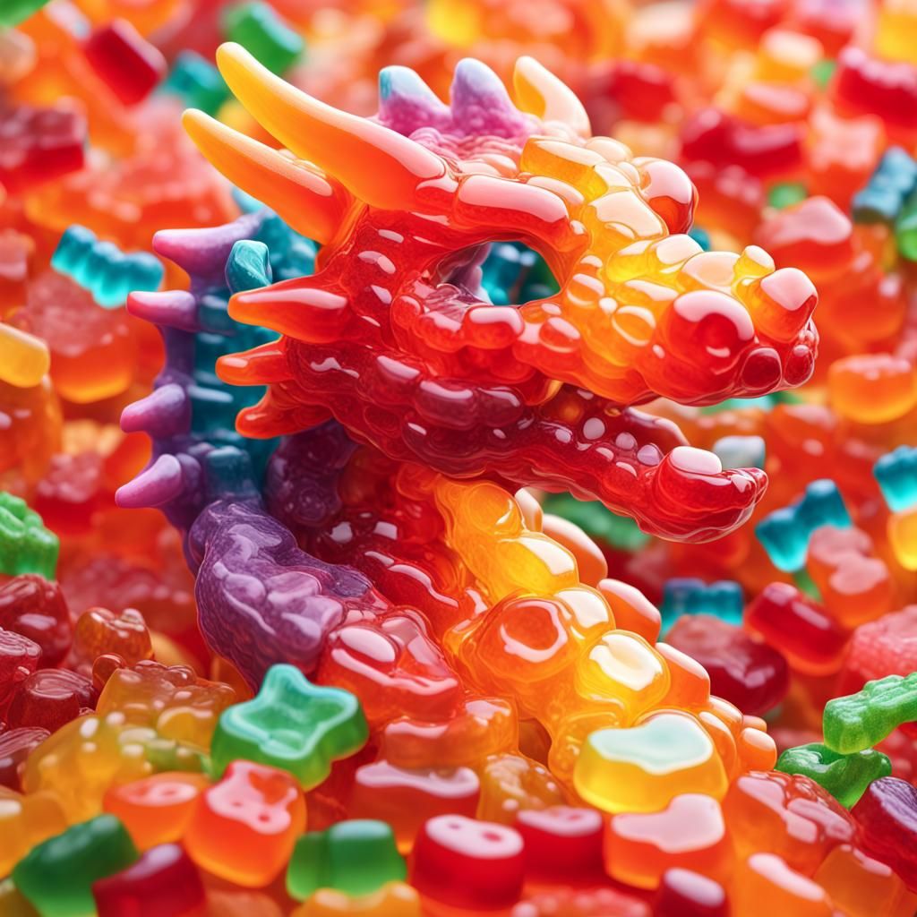 Gummy Bear Dragon in Candyland Art Style