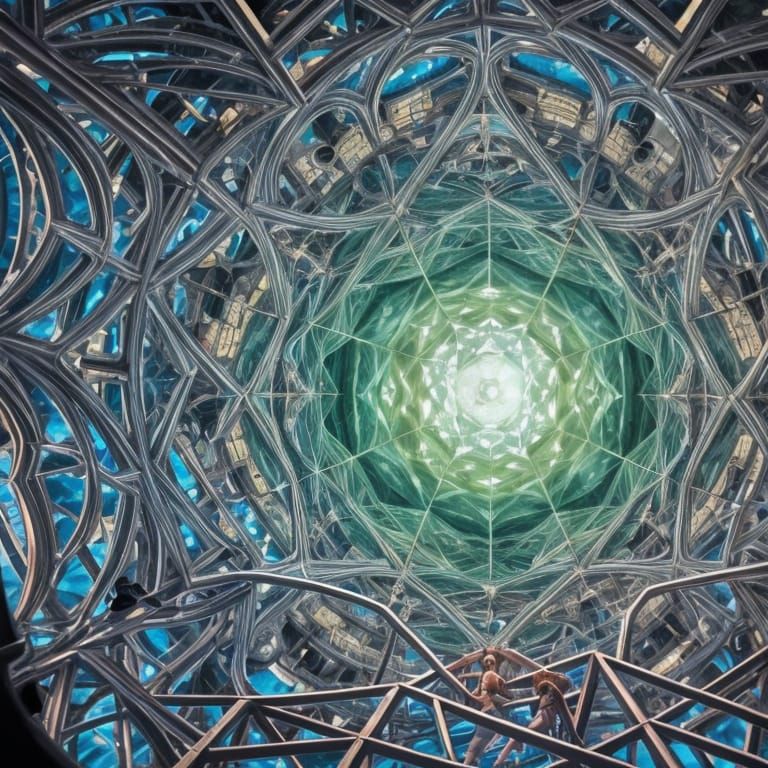 A Dazzling Diamond Realm with a Humanoid Figure